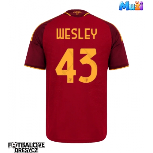 AS Roma Wesley Franca #43 Domácí Dres 2026-27 Krátký Rukáv AS Roma Wesley Franca #43 Domácí Dres 2026-27 Krátký Rukáv